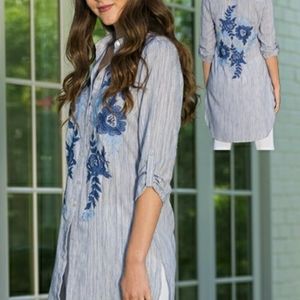Embroidery shirt dress